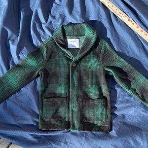 Old Navy Kids Green and Black Plaid Blazer - 5T NWOT